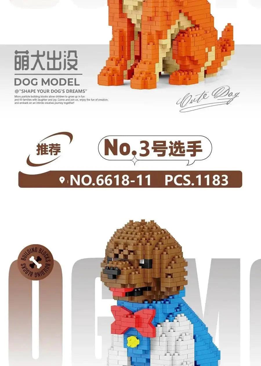  New Dog Model Micro Building Block Toys Set for Kid Boy Girls Adult Beginner Teddy Hughes Corgi Collie Pet Style Bricks -  ToylandEU™