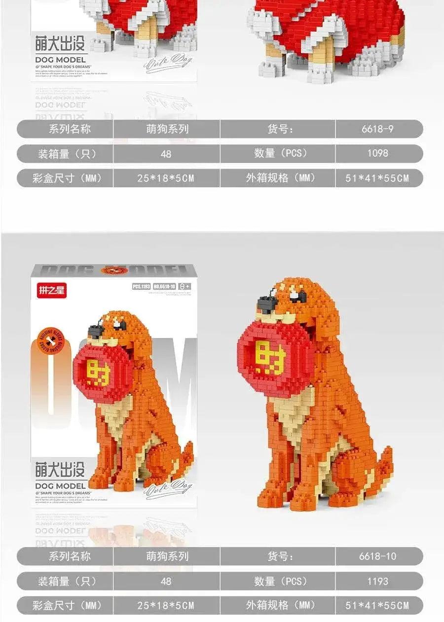  New Dog Model Micro Building Block Toys Set for Kid Boy Girls Adult Beginner Teddy Hughes Corgi Collie Pet Style Bricks -  ToylandEU™