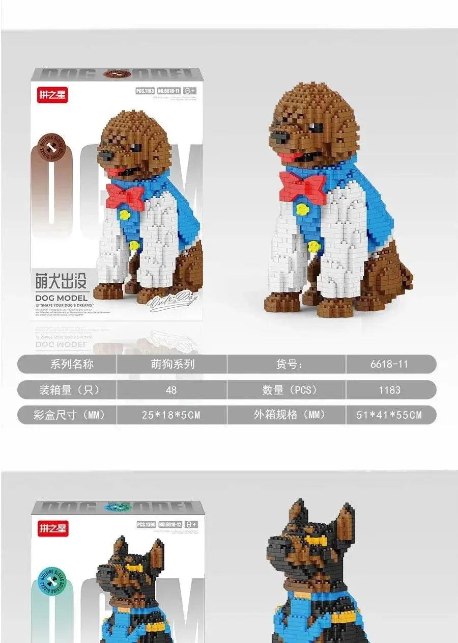  New Dog Model Micro Building Block Toys Set for Kid Boy Girls Adult Beginner Teddy Hughes Corgi Collie Pet Style Bricks -  ToylandEU™