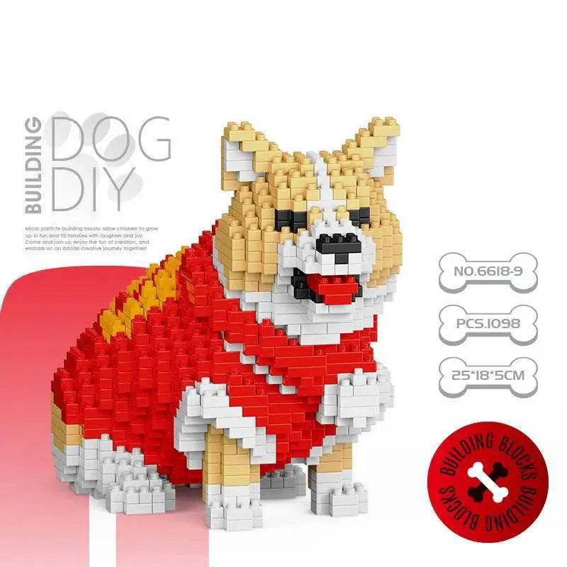  New Dog Model Micro Building Block Toys Set for Kid Boy Girls Adult Beginner Teddy Hughes Corgi Collie Pet Style Bricks -  ToylandEU™