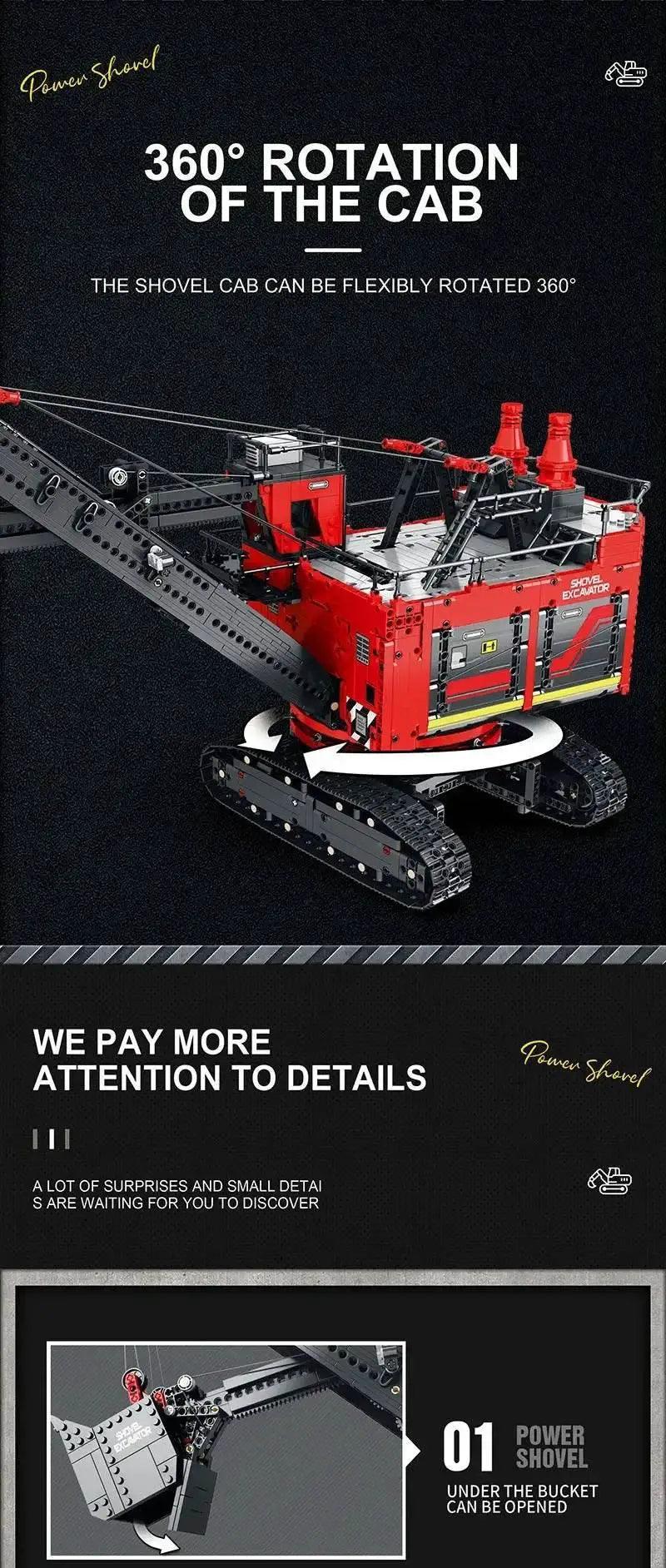 MOC 2968PCS Electric Shovel Excavator Building Blocks RC Control -  ToylandEU™