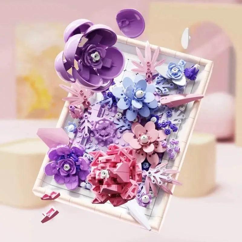  MOC Flower Photo Frame Building Blocks Fantasy Flower Bouquet Model -  ToylandEU™