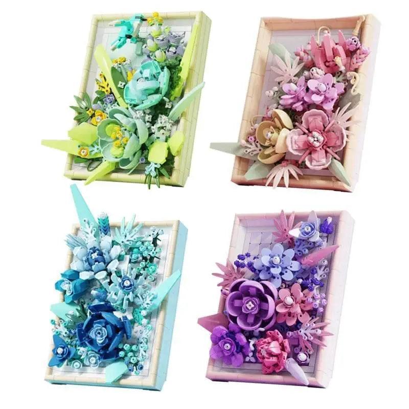  MOC Flower Photo Frame Building Blocks Fantasy Flower Bouquet Model -  ToylandEU™