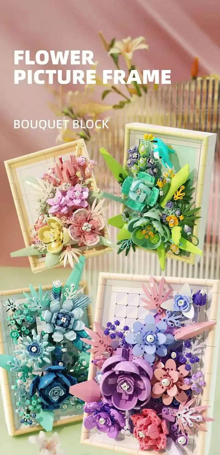  MOC Flower Photo Frame Building Blocks Fantasy Flower Bouquet Model -  ToylandEU™