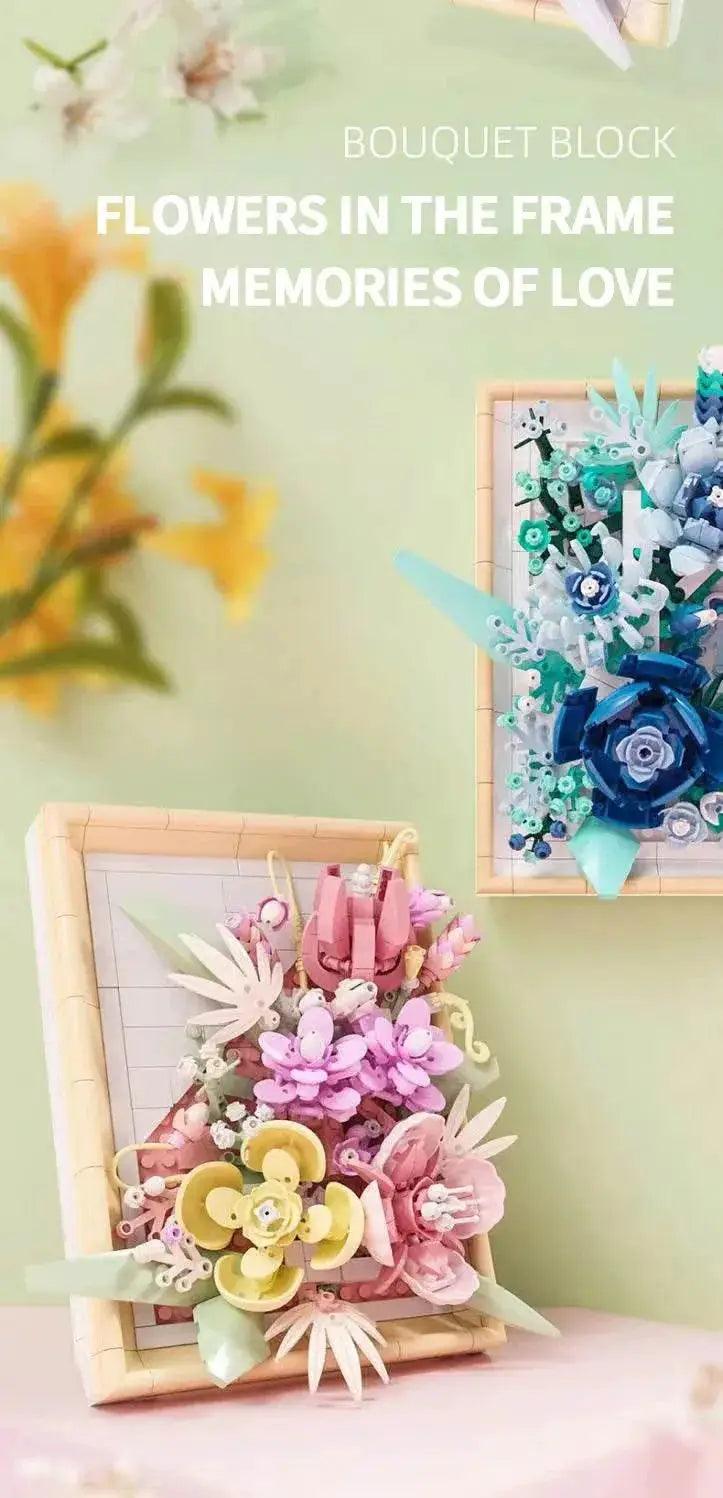  MOC Flower Photo Frame Building Blocks Fantasy Flower Bouquet Model -  ToylandEU™