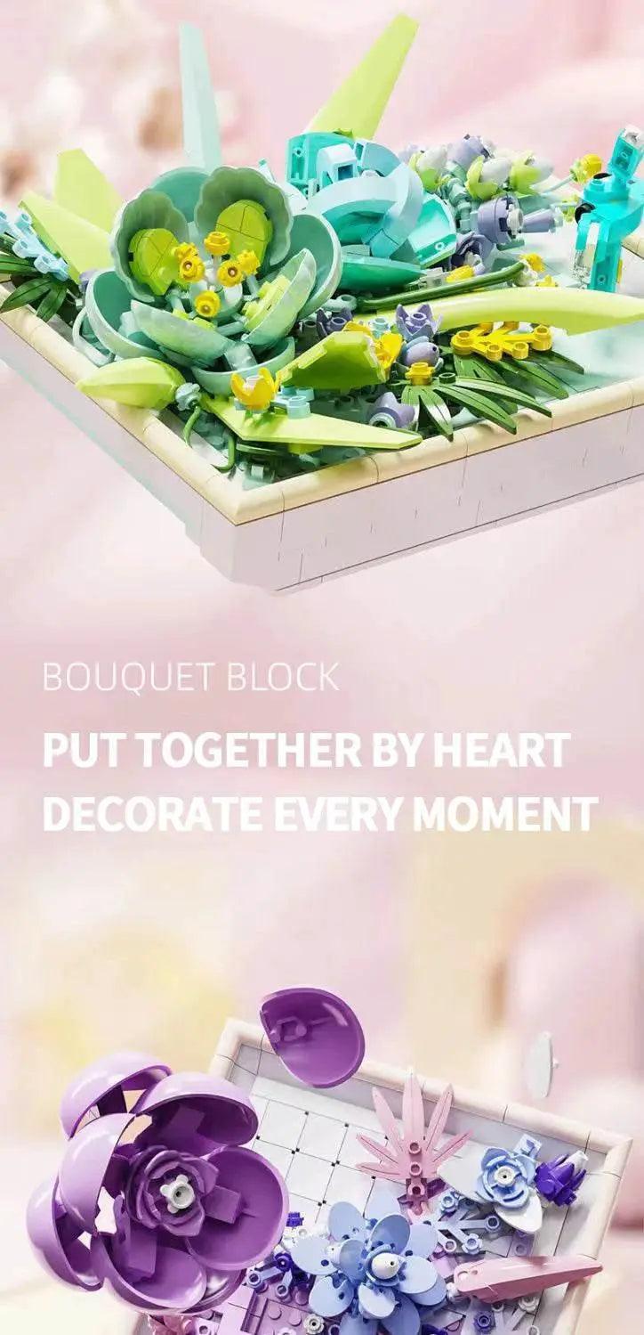  MOC Flower Photo Frame Building Blocks Fantasy Flower Bouquet Model -  ToylandEU™