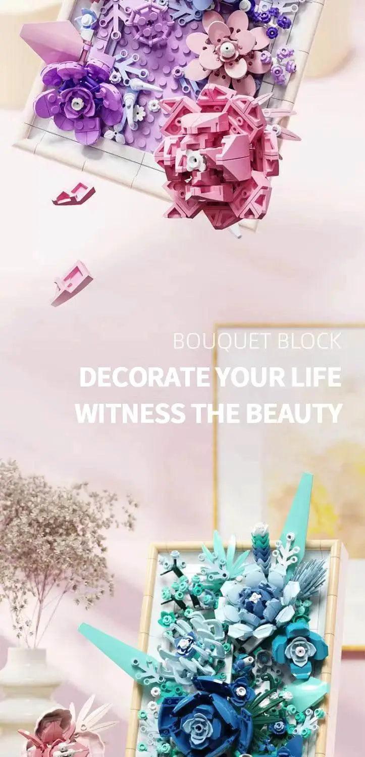  MOC Flower Photo Frame Building Blocks Fantasy Flower Bouquet Model -  ToylandEU™