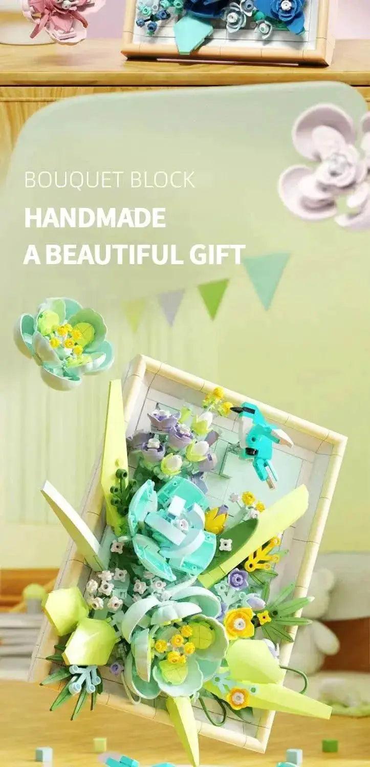  MOC Flower Photo Frame Building Blocks Fantasy Flower Bouquet Model -  ToylandEU™