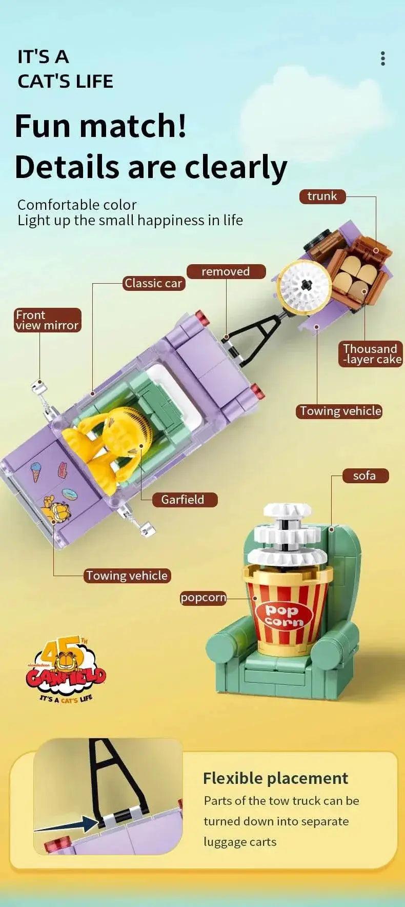  MOC Garfield Car Building Blocks City Magic Cartoon Cat Figures -  ToylandEU™