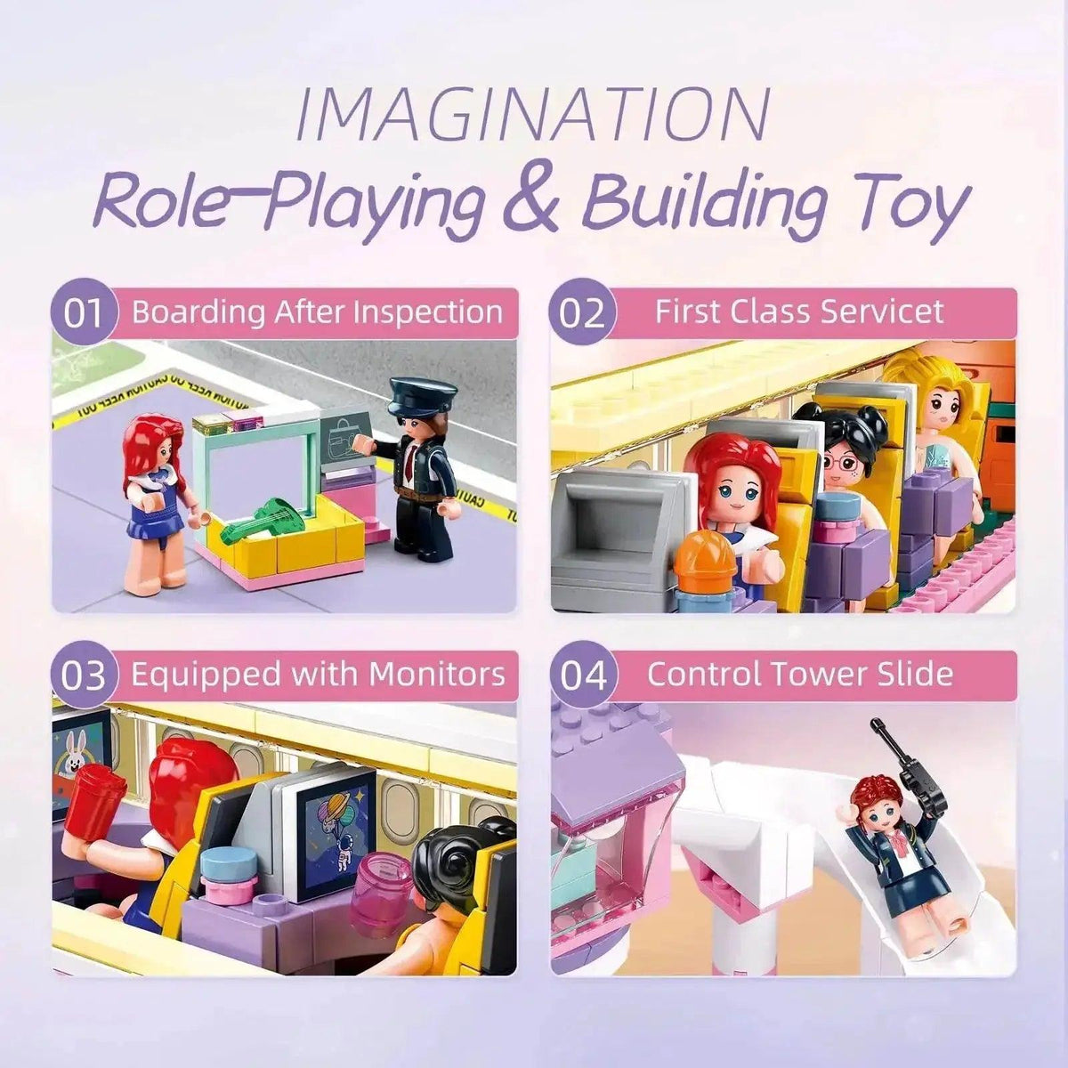  MOC 383PCS Holiday Airplane Building Blocks Dream Pink Plane -  ToylandEU™