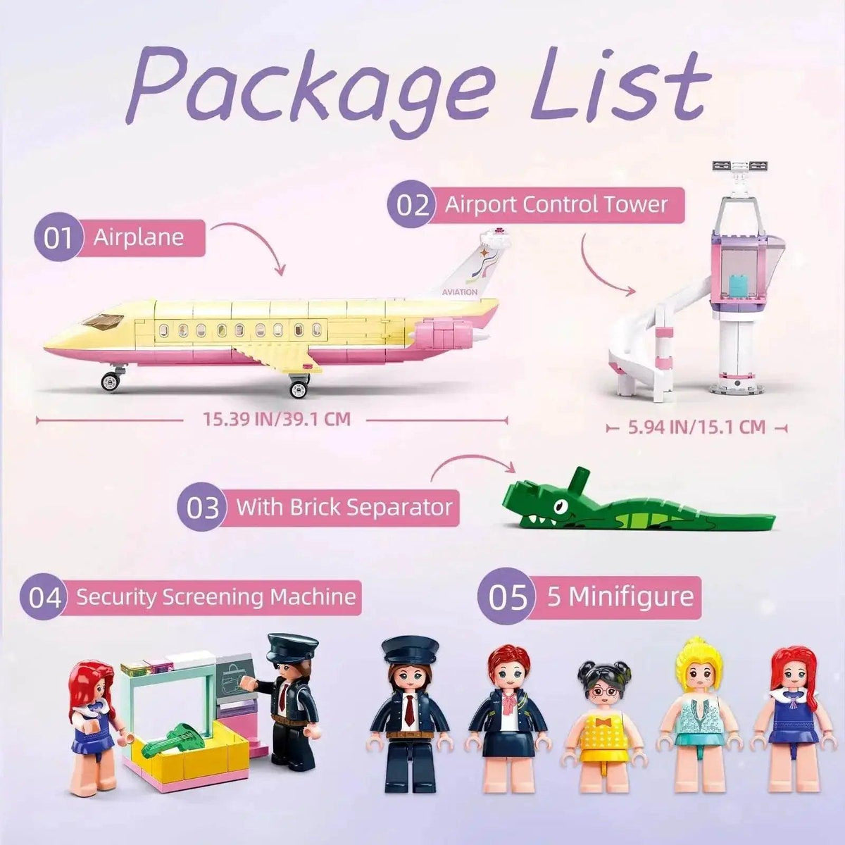  MOC 383PCS Holiday Airplane Building Blocks Dream Pink Plane -  ToylandEU™