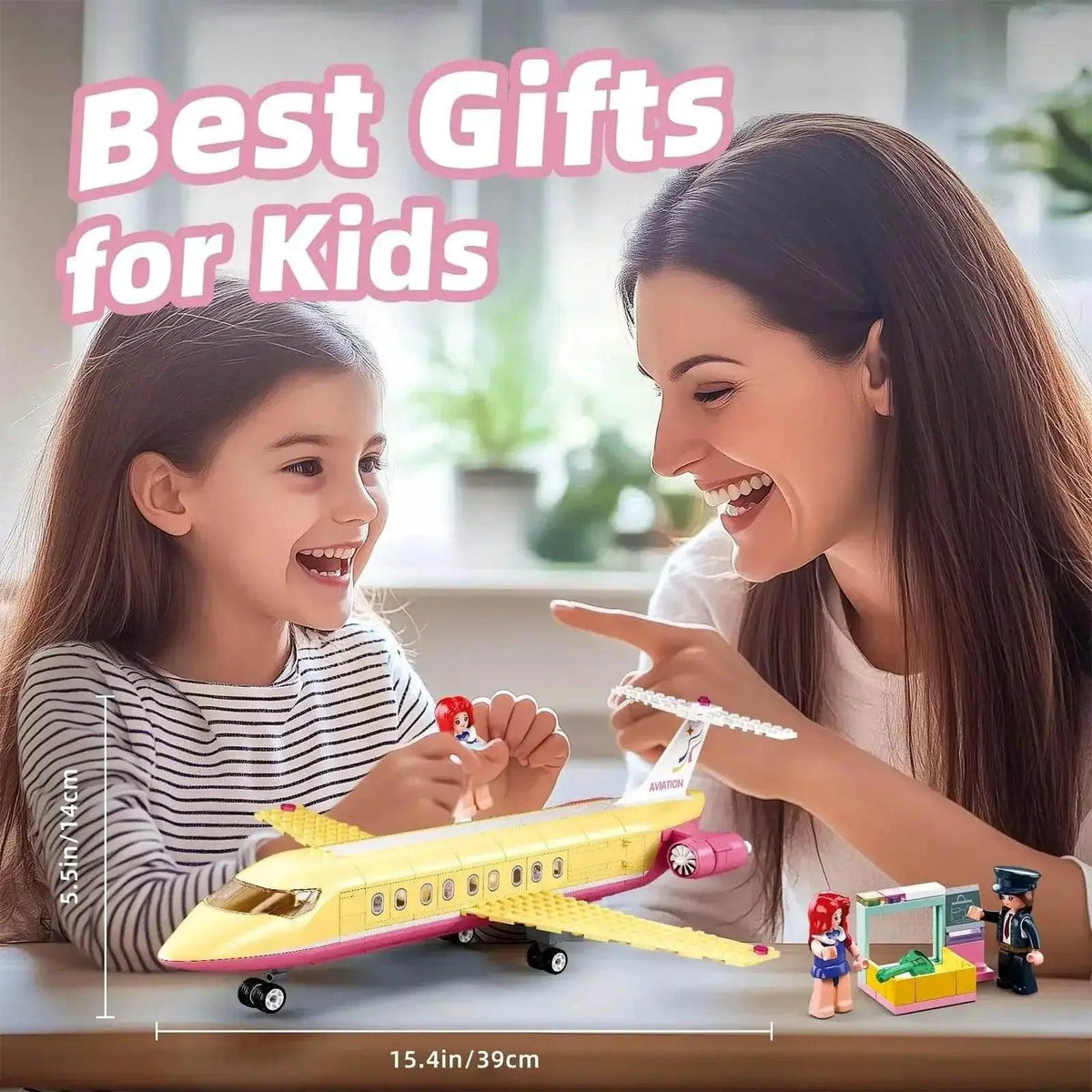  MOC 383PCS Holiday Airplane Building Blocks Dream Pink Plane -  ToylandEU™