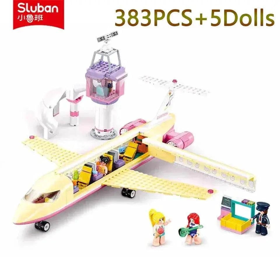  MOC 383PCS Holiday Airplane Building Blocks Dream Pink Plane -  ToylandEU™