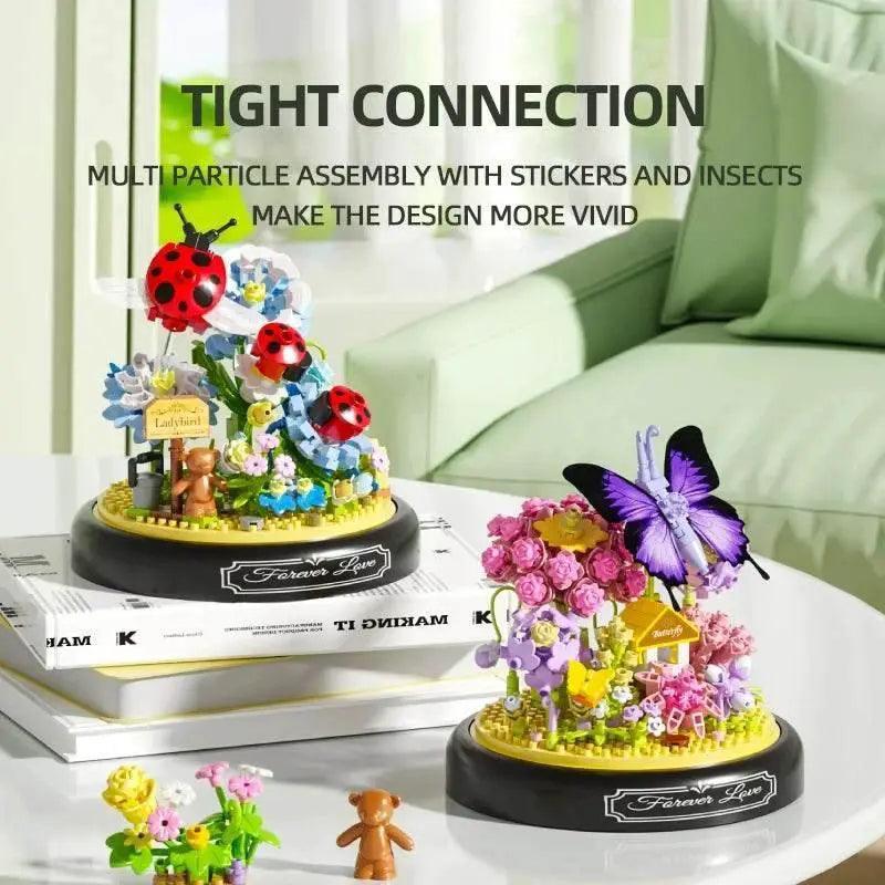  MOC Insect Flower Building Blocks Set Bee Butterfly Potted Model -  ToylandEU™
