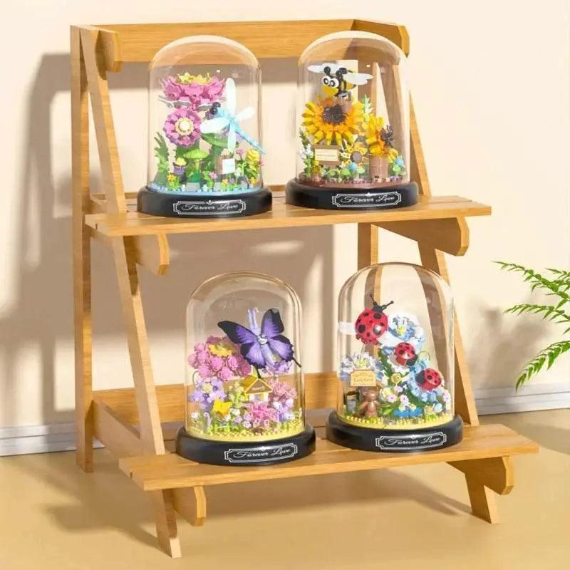  MOC Insect Flower Building Blocks Set Bee Butterfly Potted Model -  ToylandEU™