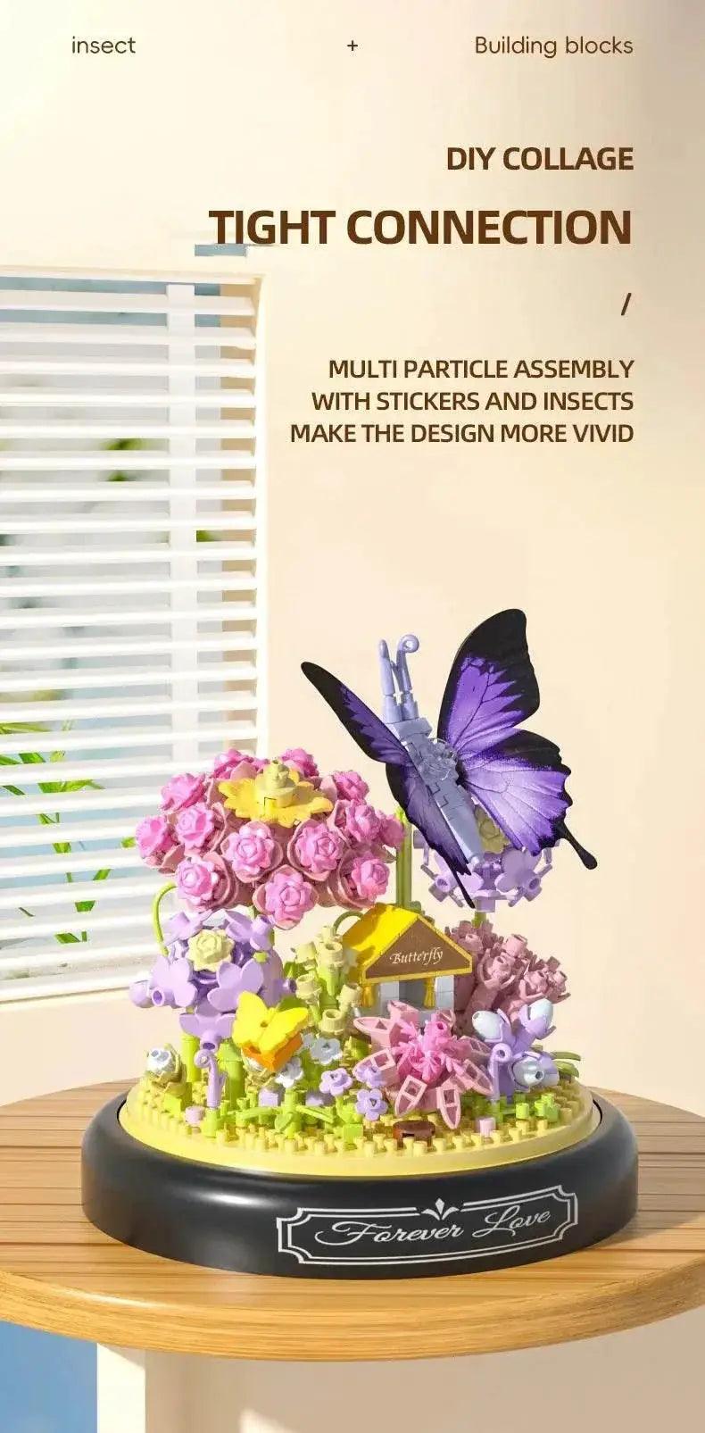  MOC Insect Flower Building Blocks Set Bee Butterfly Potted Model -  ToylandEU™