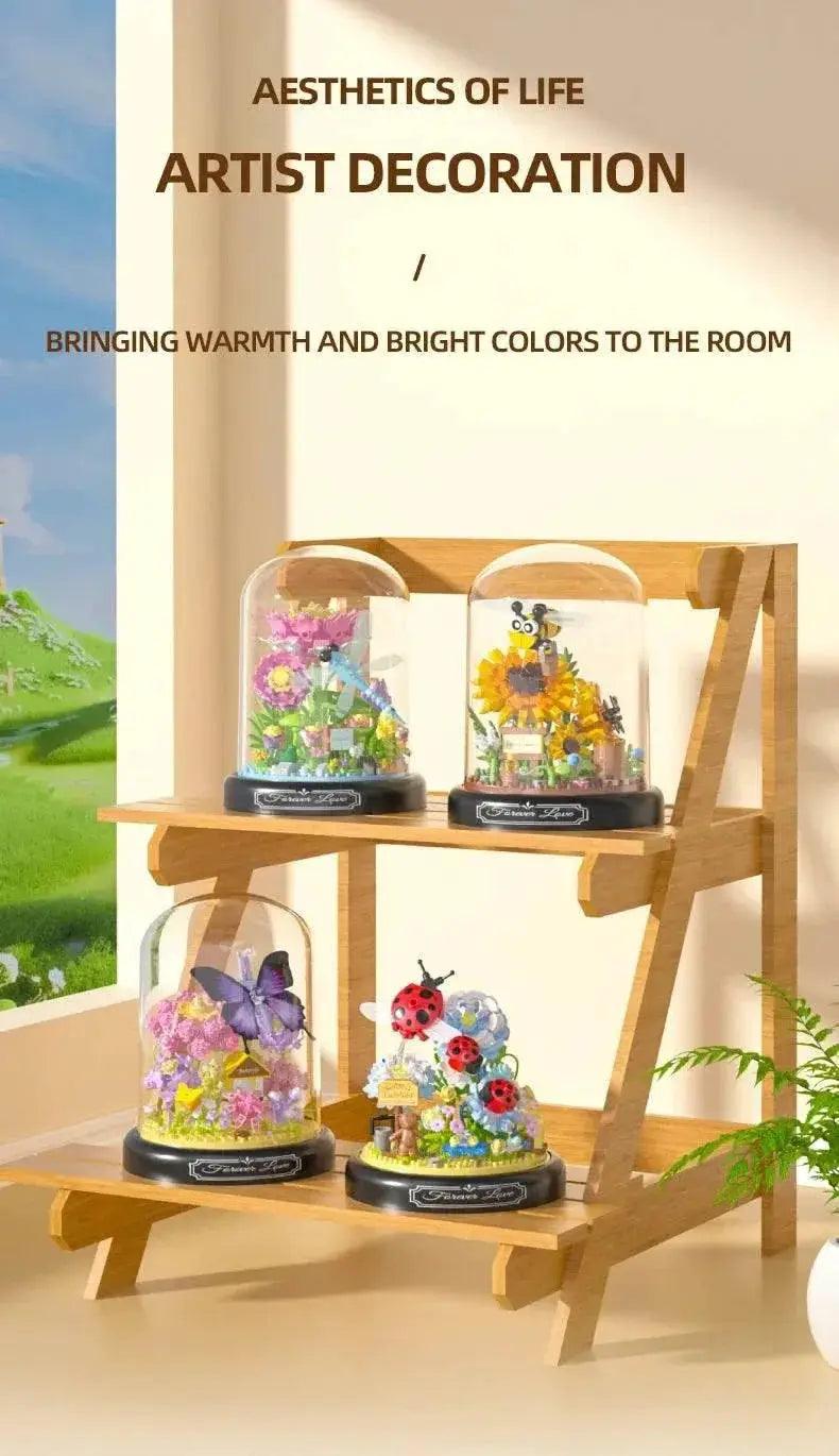  MOC Insect Flower Building Blocks Set Bee Butterfly Potted Model -  ToylandEU™