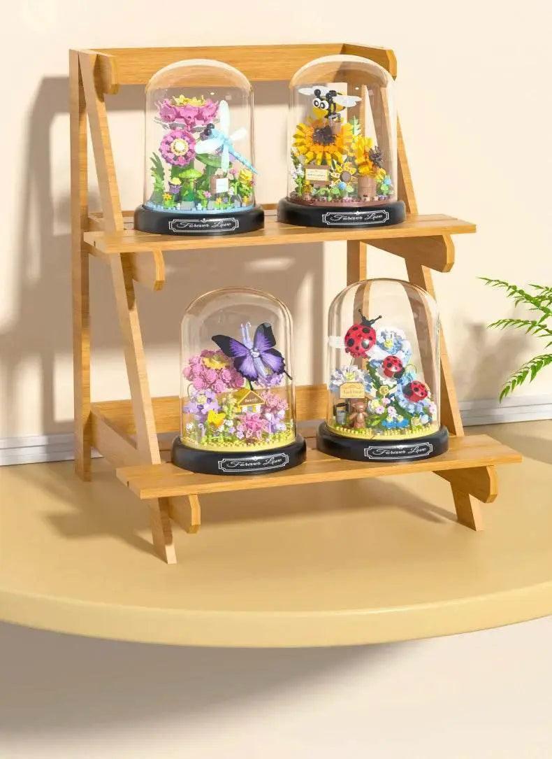  MOC Insect Flower Building Blocks Set Bee Butterfly Potted Model -  ToylandEU™