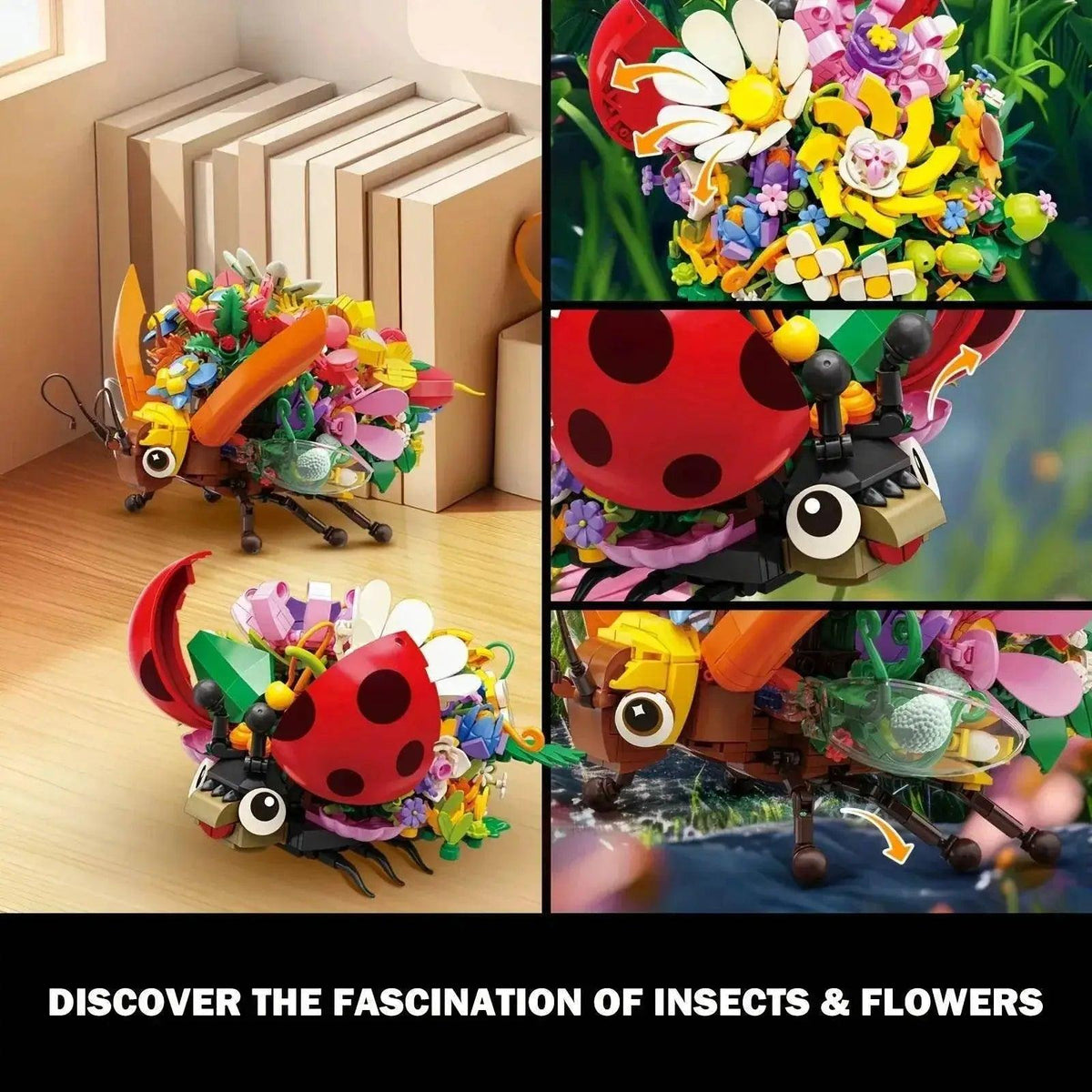  MOC Insect Flower Building Blocks Creativity Ladybug Beetle Bee -  ToylandEU™