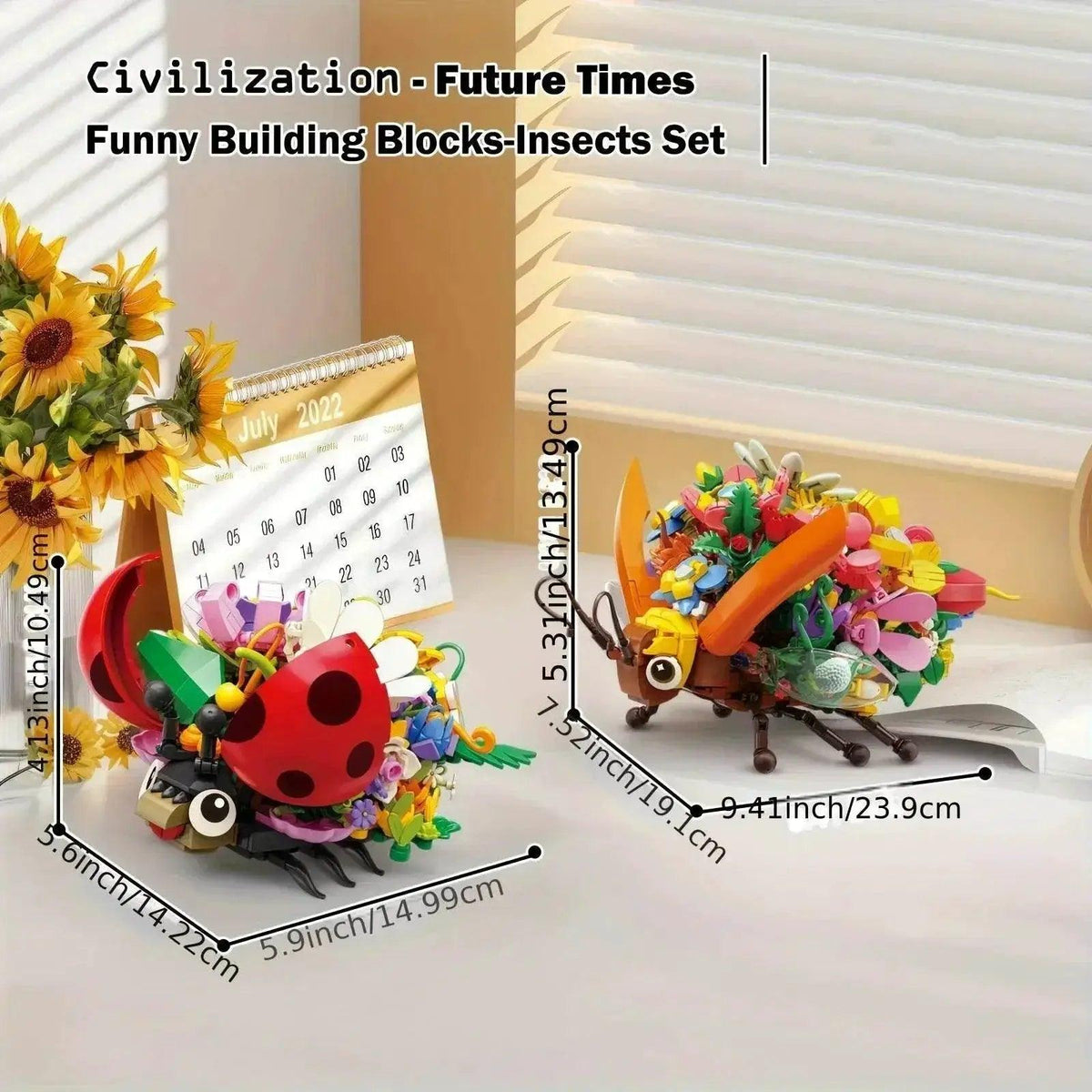  MOC Insect Flower Building Blocks Creativity Ladybug Beetle Bee -  ToylandEU™