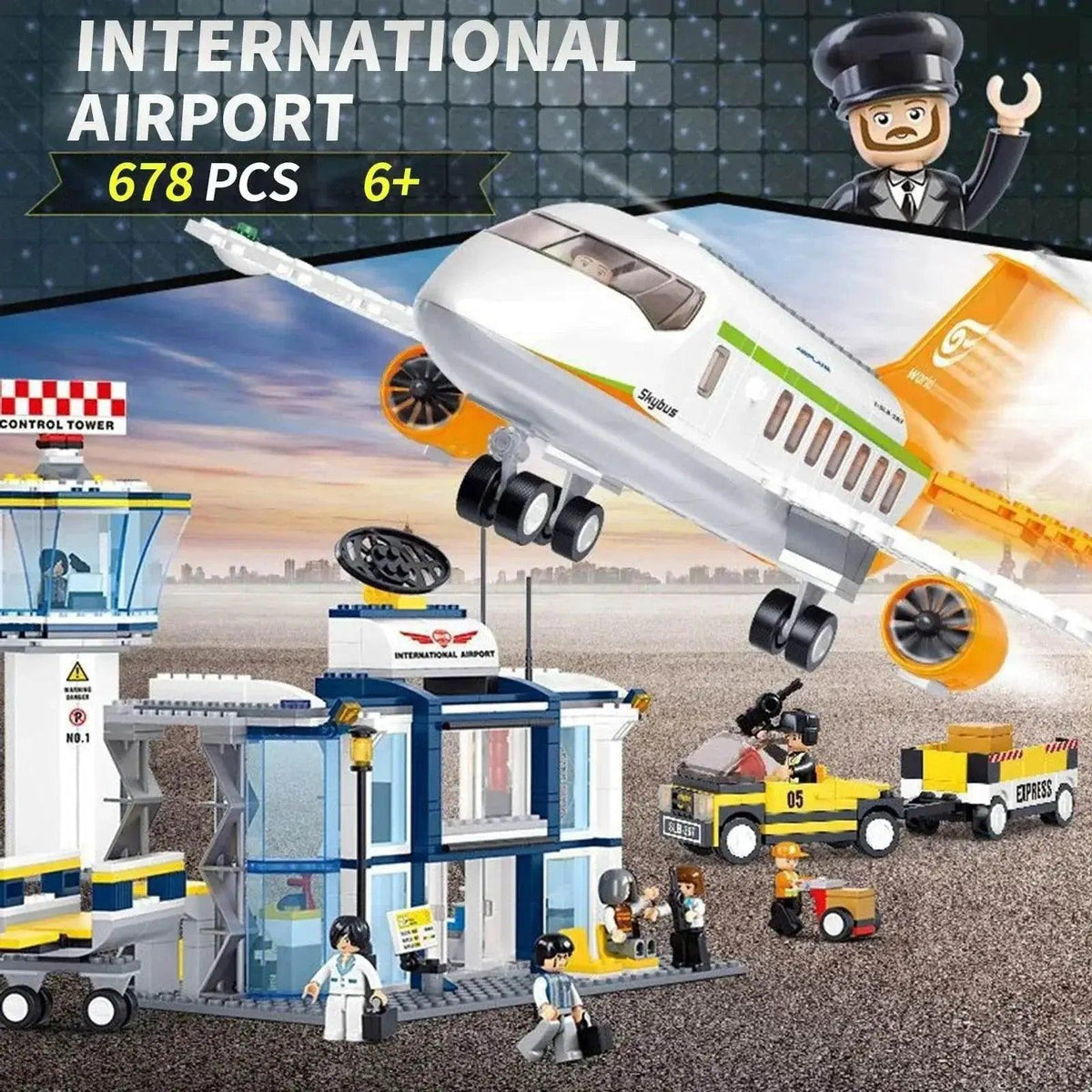  MOC 678PCS International Airport Building Blocks Passenger Aircraft Console Terminal Plane Model Brick Educational Toy Gift -  ToylandEU™