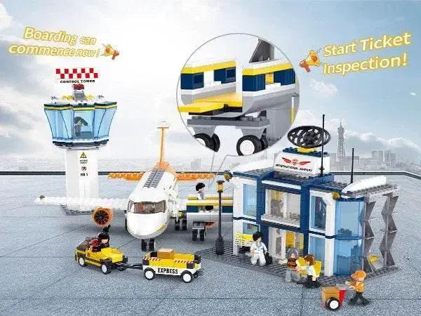  MOC 678PCS International Airport Building Blocks Passenger Aircraft Console Terminal Plane Model Brick Educational Toy Gift -  ToylandEU™