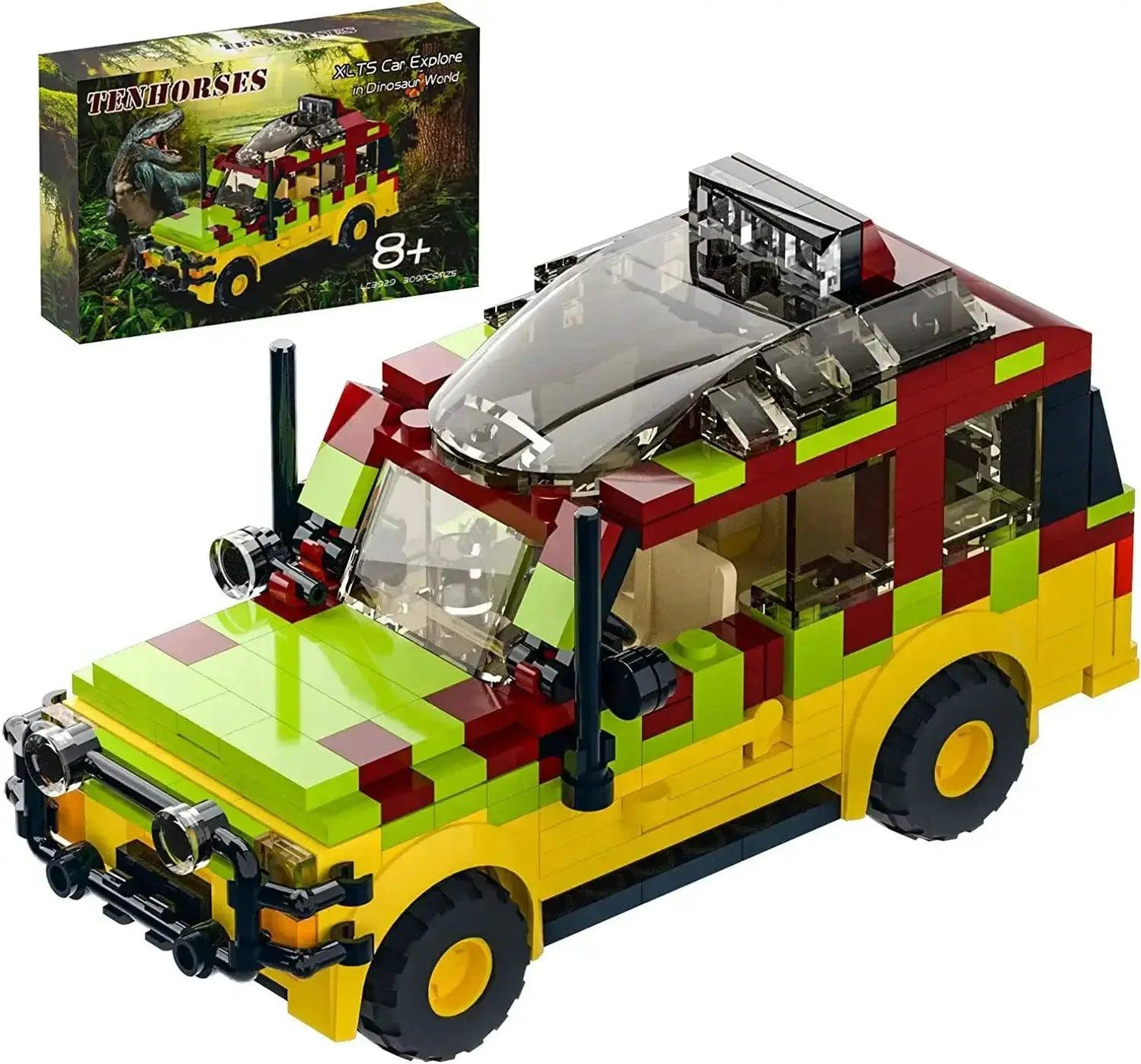  Jurassic Building Block Set Off Road Dinosaur Car Toys -  ToylandEU™