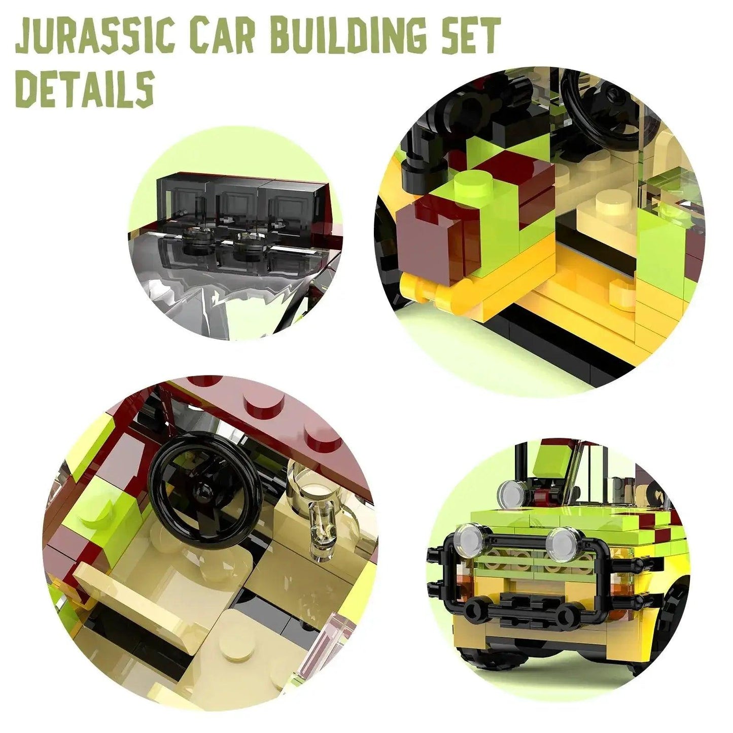  Jurassic Building Block Set Off Road Dinosaur Car Toys -  ToylandEU™