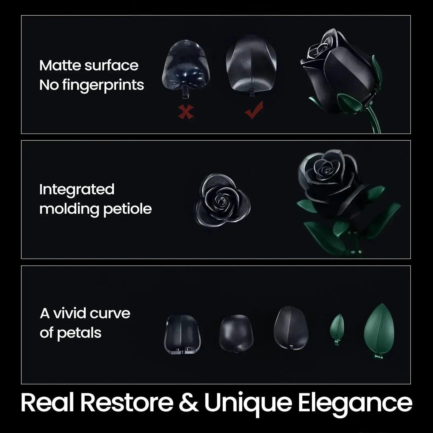  Lego Compatible Black Rose Bouquet Building Block Set -  ToylandEU™