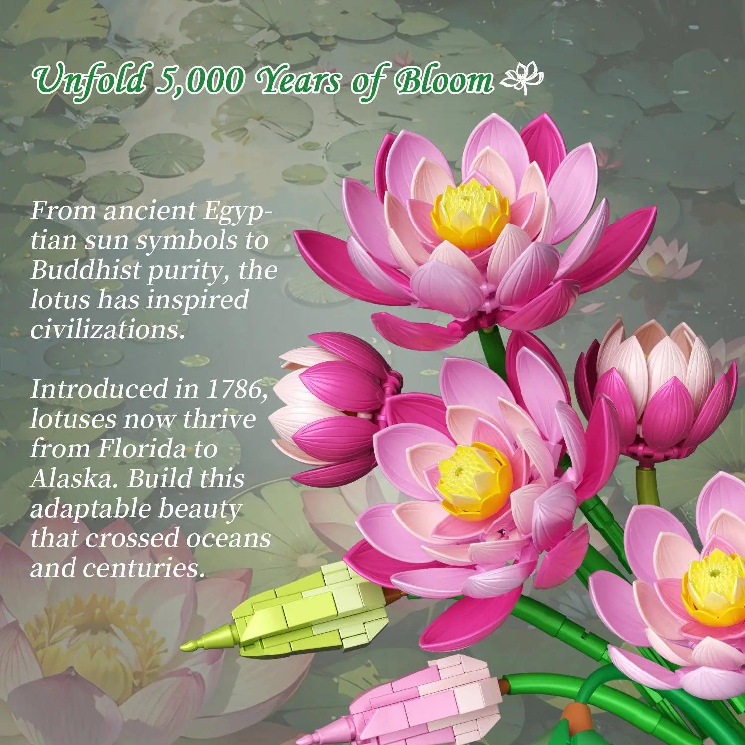  Lotus Flower Building Blocks Bouquet Premium Desktop Decor -  ToylandEU™