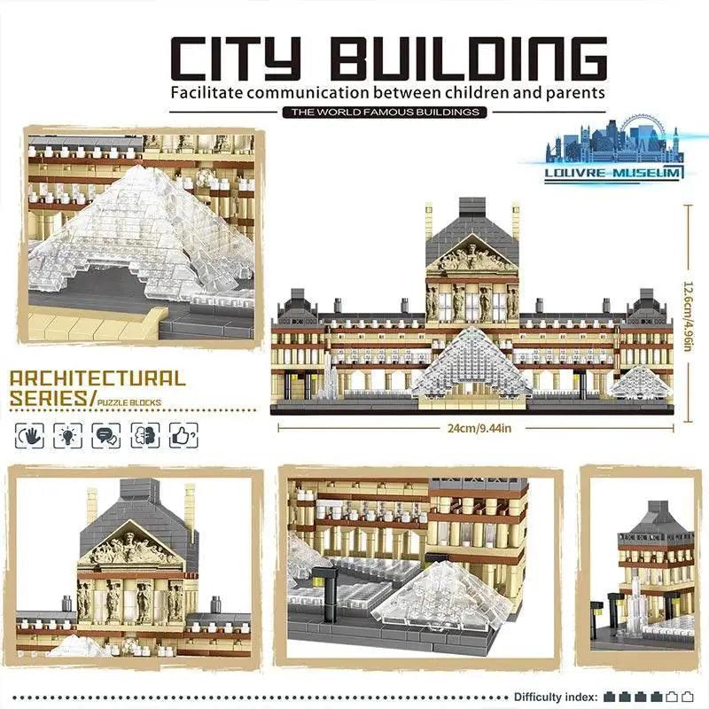  MOC 3377PCS Louvre Model Building Blocks Architectural Desktop Gifts -  ToylandEU™