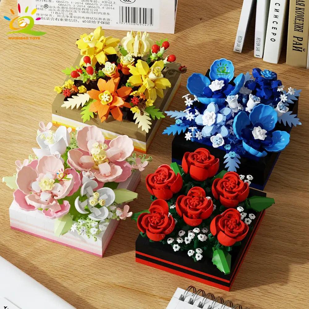  MOC Flower Display Building Blocks For Desk Decoration -  ToylandEU™