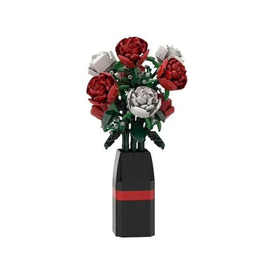  MOC MOC-107699 Red White Roses Flower Model Building Blocks Building Bricks MOC -  ToylandEU™
