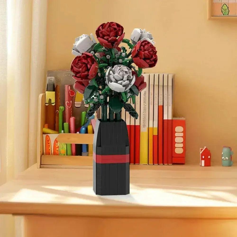  MOC MOC-107699 Red White Roses Flower Model Building Blocks Building Bricks MOC -  ToylandEU™