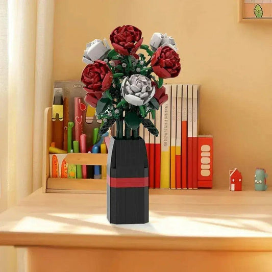  MOC MOC-107699 Red White Roses Flower Model Building Blocks Building Bricks MOC -  ToylandEU™