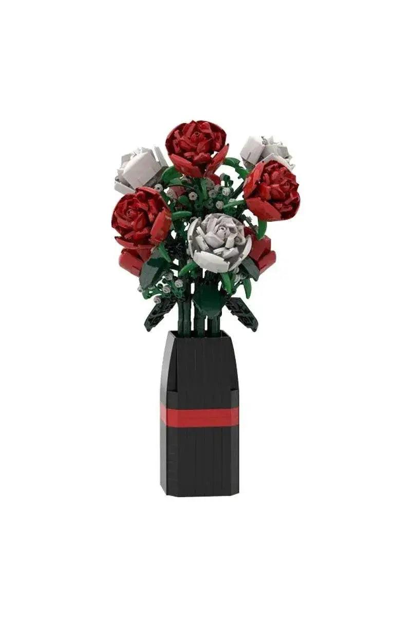  MOC MOC-107699 Red White Roses Flower Model Building Blocks Building Bricks MOC -  ToylandEU™