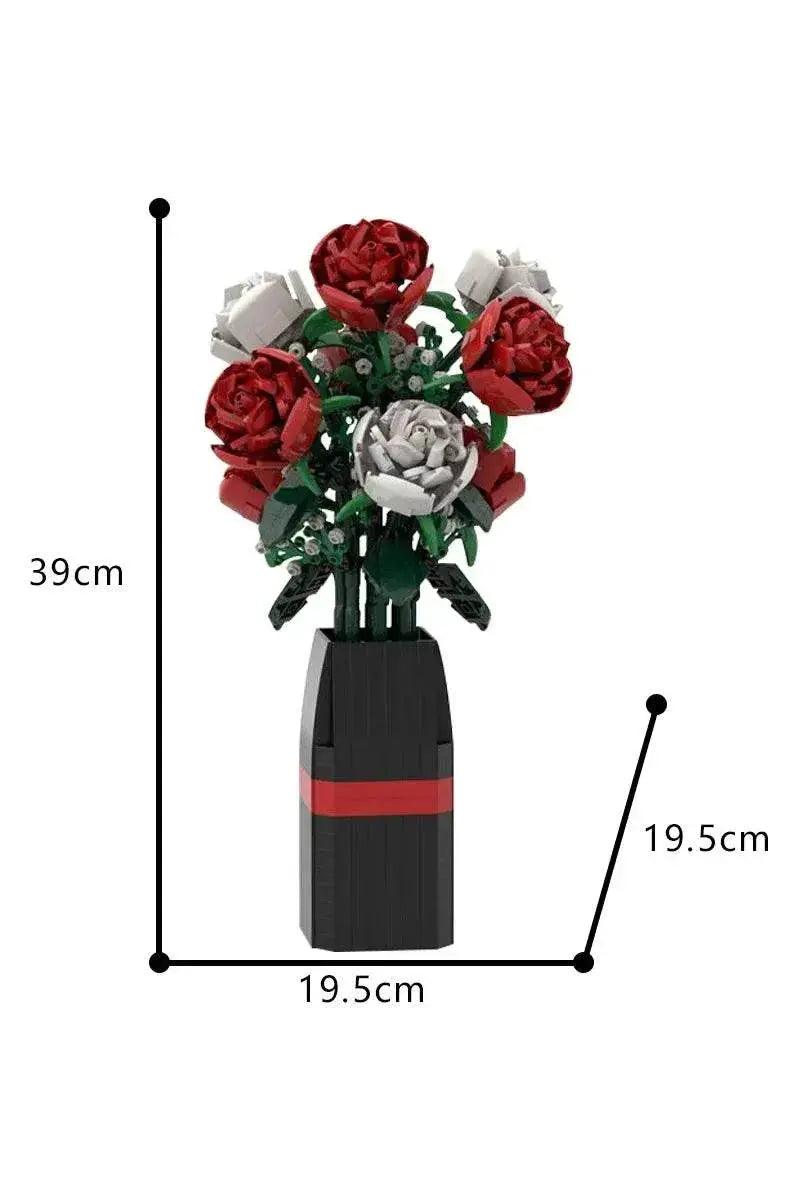  MOC MOC-107699 Red White Roses Flower Model Building Blocks Building Bricks MOC -  ToylandEU™