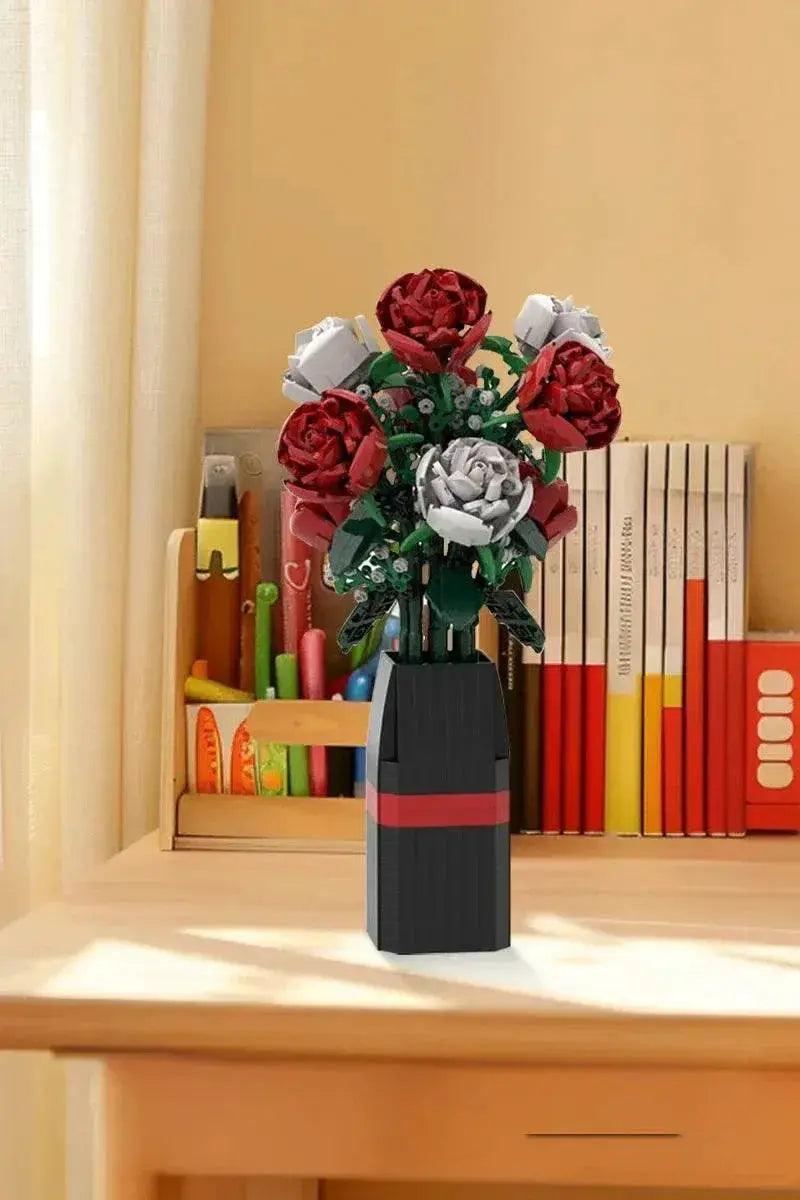  MOC MOC-107699 Red White Roses Flower Model Building Blocks Building Bricks MOC -  ToylandEU™