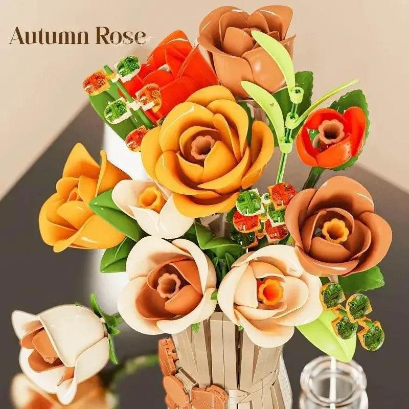  MOC Creative Rose Building Blocks Set Model Flower Pot Gifts -  ToylandEU™