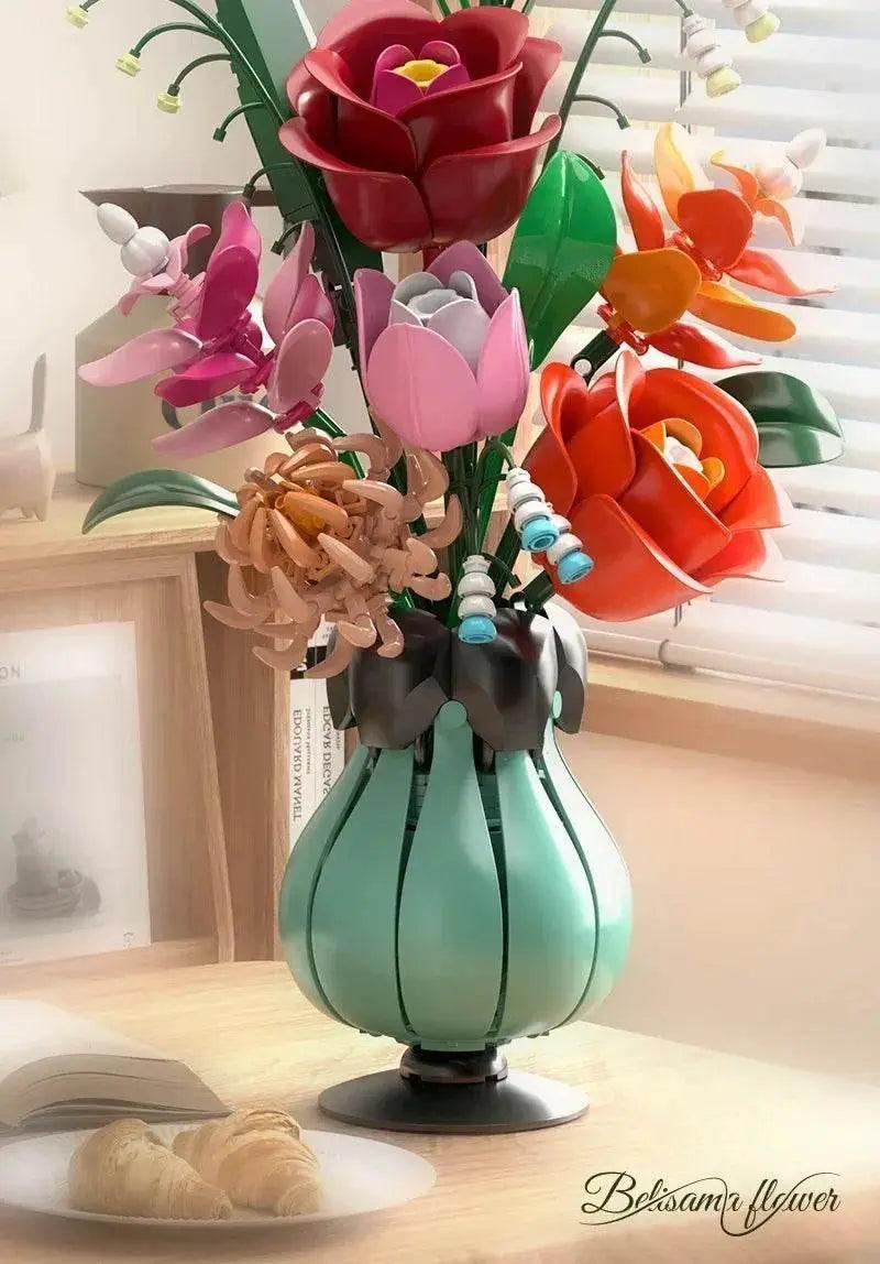  MOC Creative Rose Building Blocks Set Model Flower Pot Gifts -  ToylandEU™