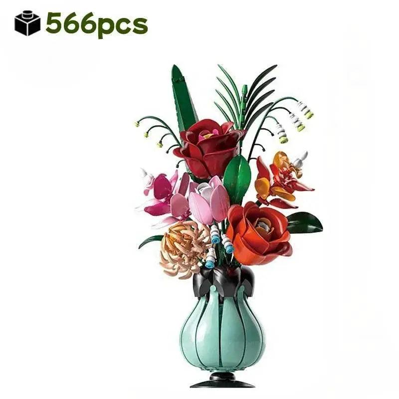  MOC Creative Rose Building Blocks Set Model Flower Pot Gifts -  ToylandEU™