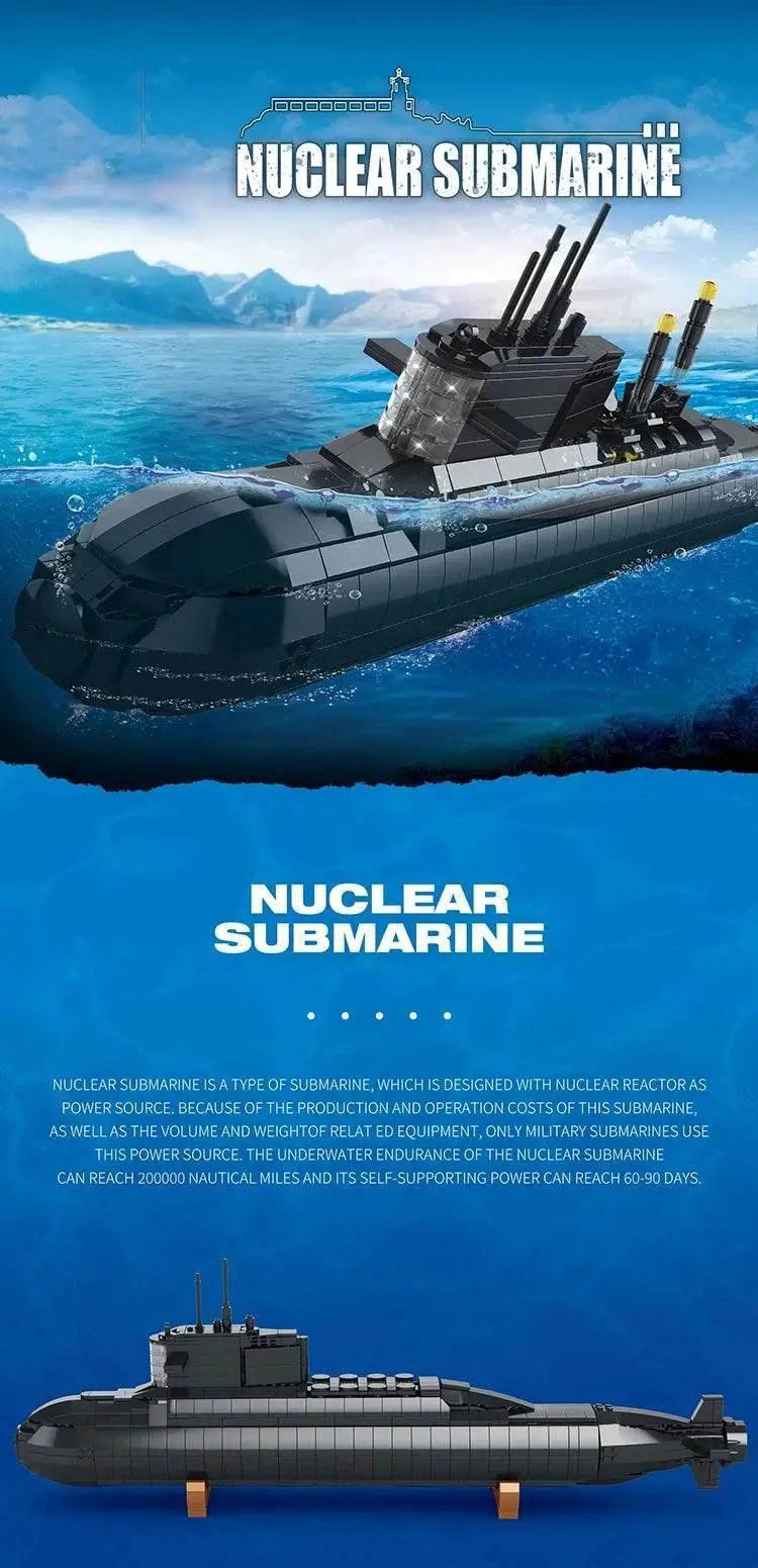  MOC 1498PCS Military Large Strategic Nuclear Submarine Building Blocks Warship Arms Model Bricks Set for Kids DIY Toys -  ToylandEU™