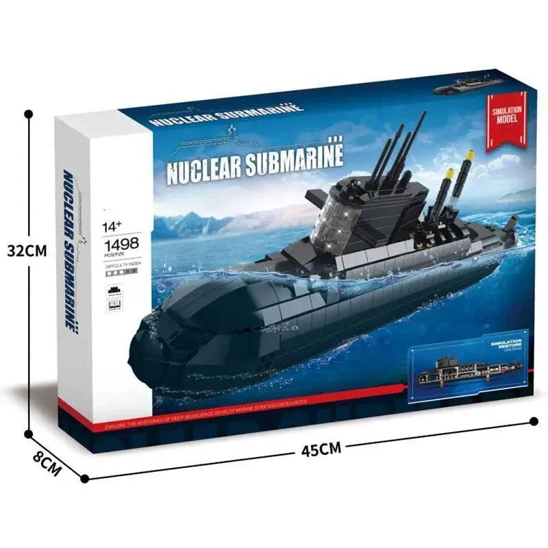  MOC 1498PCS Military Large Strategic Nuclear Submarine Building Blocks Warship Arms Model Bricks Set for Kids DIY Toys -  ToylandEU™