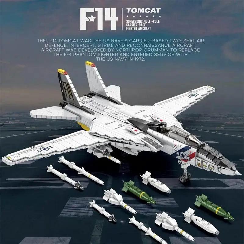  MOC 1443PCS Military Tomcat F14 Fighter Aircraft Building Blocks -  ToylandEU™