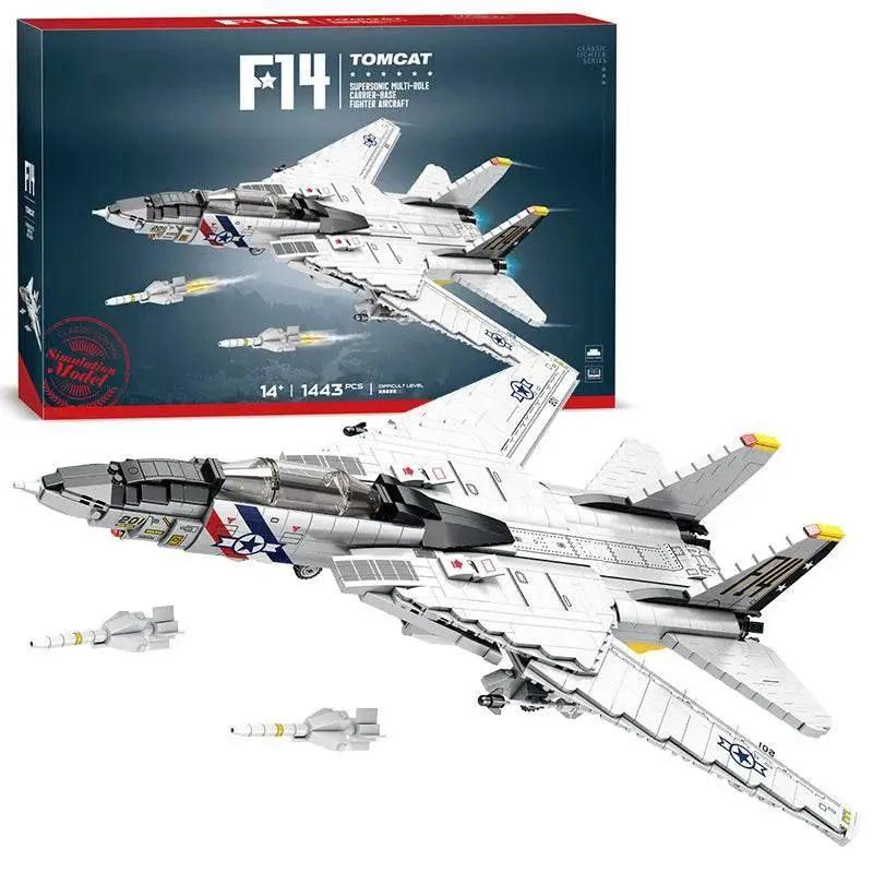  MOC 1443PCS Military Tomcat F14 Fighter Aircraft Building Blocks -  ToylandEU™