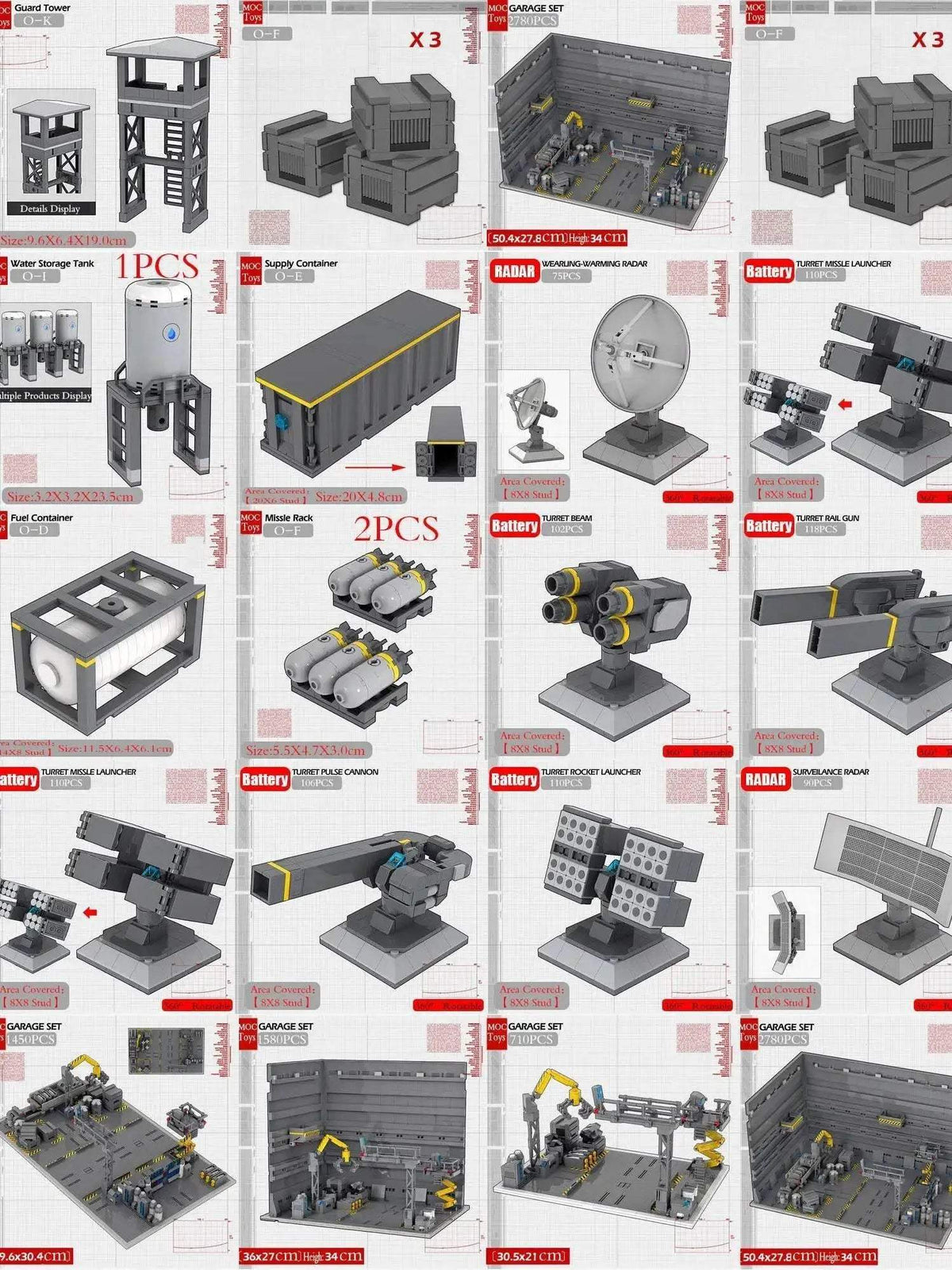  MOC Military Weapons Missile Model Building Blocks Supply Container -  ToylandEU™