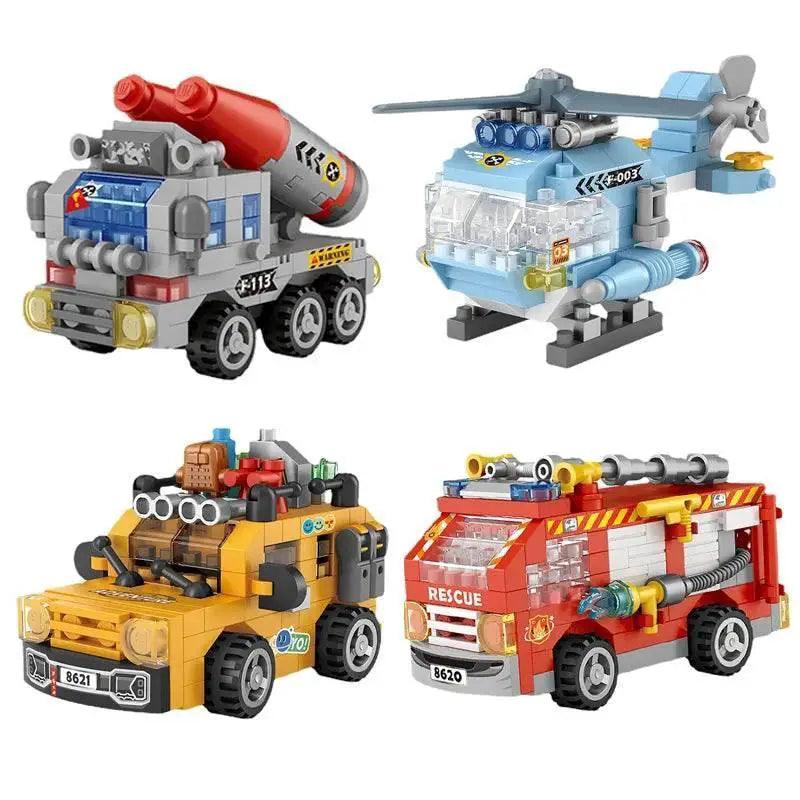  MOC Mini Building Blocks Car Kit DIY Tank Fire Truck Locomotive -  ToylandEU™