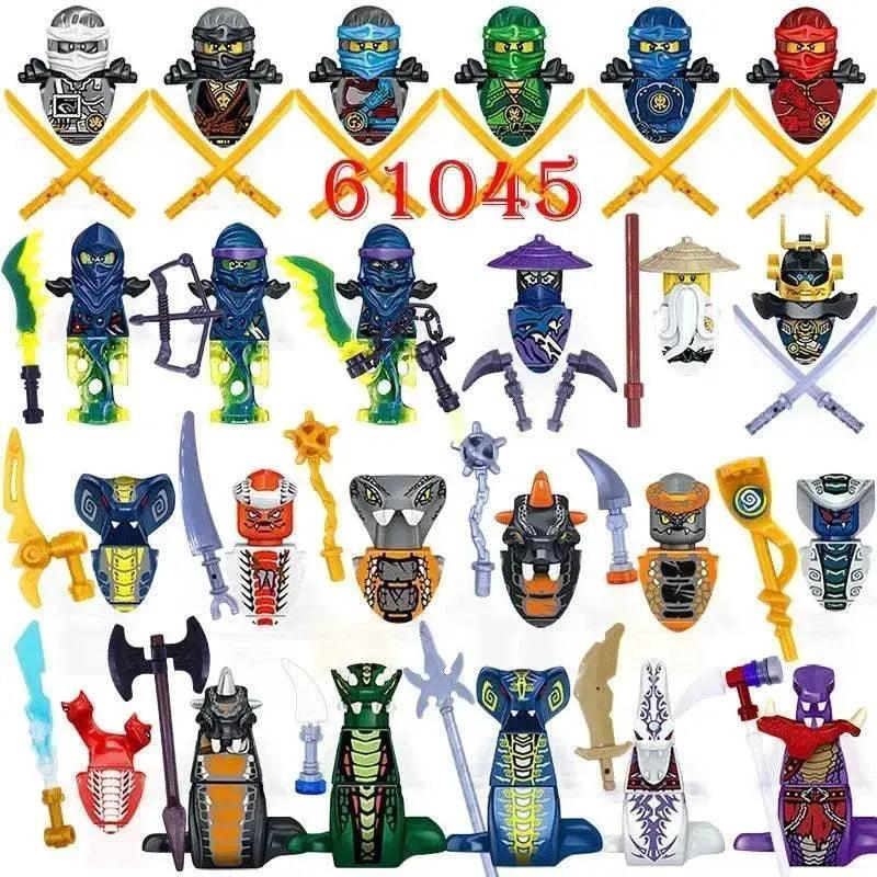  MOC 24Pcs Mini Ninja Motorcycle Action Figures Building Blocks Skeleton Soldiers Snakes Warrior Samurai Anime Movie Bricks Kids Toys -  ToylandEU™