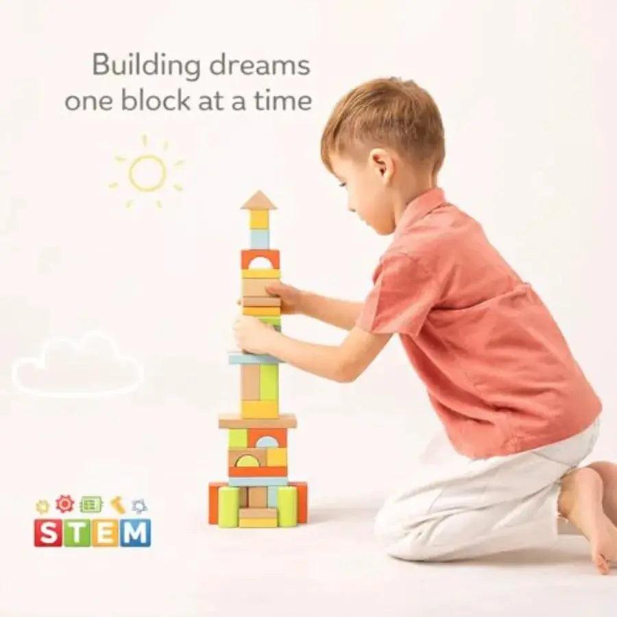  Montessori Toddler Building Blocks With Storage Bucket -  ToylandEU™