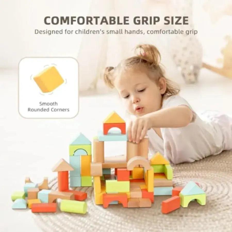  Montessori Toddler Building Blocks With Storage Bucket -  ToylandEU™